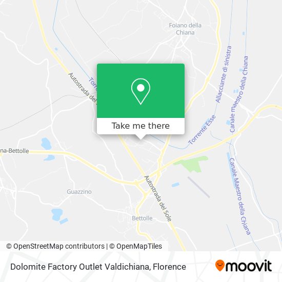 Dolomite Factory Outlet Valdichiana map