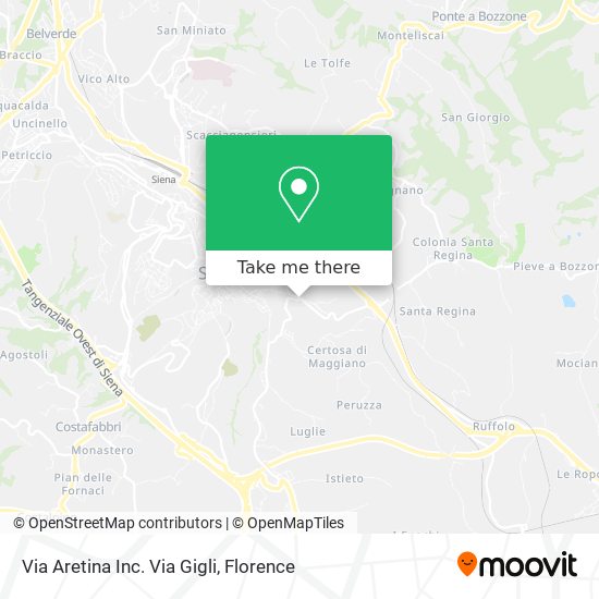 Via Aretina Inc. Via Gigli map
