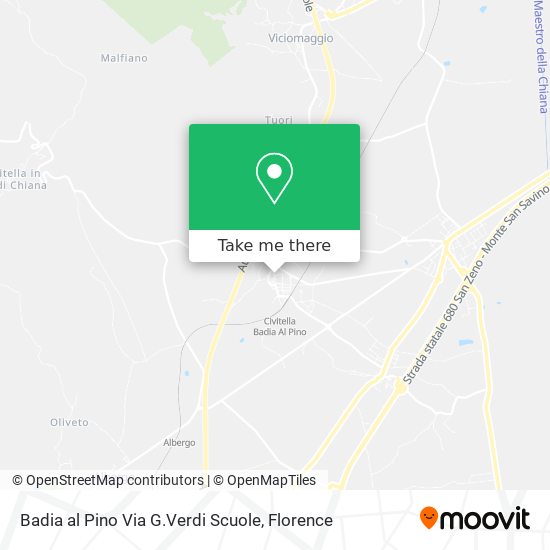 Badia al Pino Via G.Verdi Scuole map