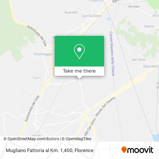 Mugliano Fattoria al Km. 1,400 map