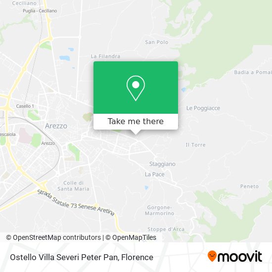 Ostello Villa Severi Peter Pan map