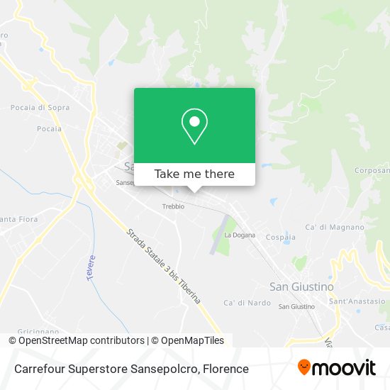 How to get to Carrefour Superstore Sansepolcro in Arezzo by Bus or