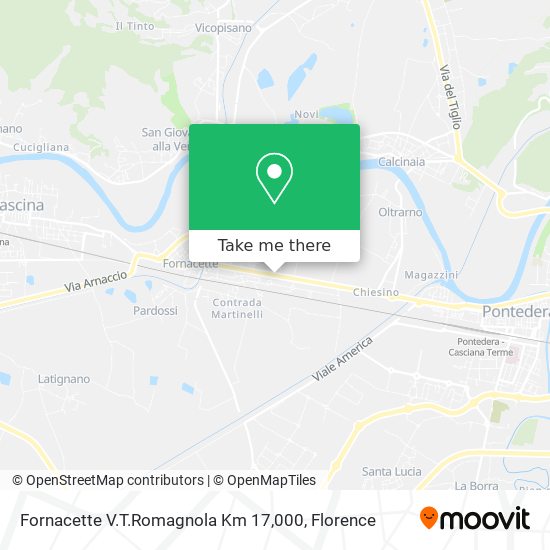 Fornacette V.T.Romagnola Km 17,000 map