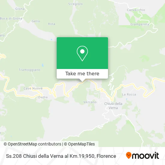 SS.208 Chiusi della Verna at Km.19,950 map