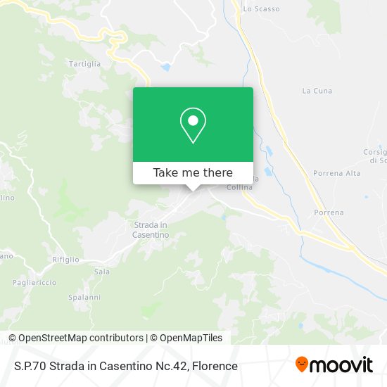 S.P.70 Strada in Casentino Nc.42 map
