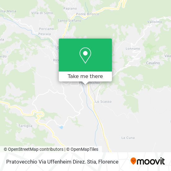 Pratovecchio Via Uffenheim Direz. Stia map