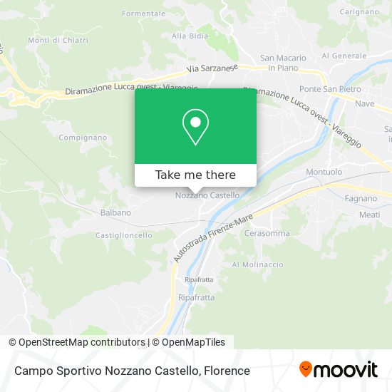 Campo Sportivo Nozzano Castello map