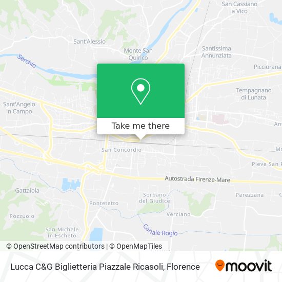 Lucca C&G Biglietteria Piazzale Ricasoli map