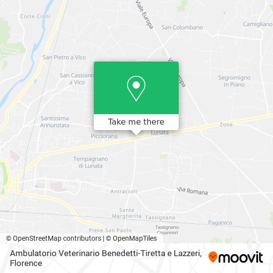 Ambulatorio Veterinario Benedetti-Tiretta e Lazzeri map