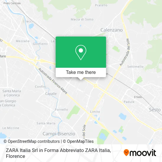 ZARA Italia Srl in Forma Abbreviato ZARA Italia map