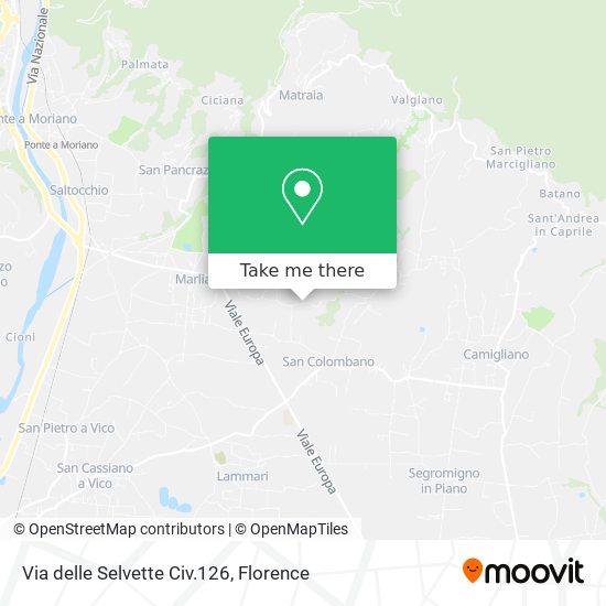 Via delle Selvette Civ.126 map