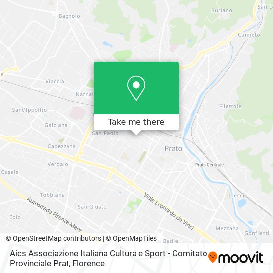 Aics Associazione Italiana Cultura e Sport - Comitato Provinciale Prat map