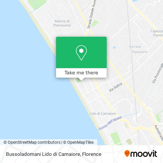 How to get to Bussoladomani Lido di Camaiore by Bus or Train