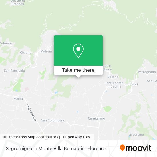 Segromigno in Monte Villa Bernardini map