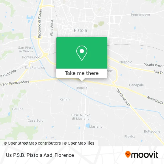 Us P.S.B. Pistoia Asd map