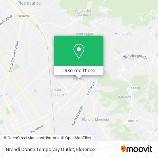 Grandi Donne Temporary Outlet map