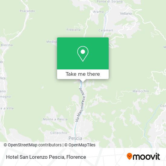 Hotel San Lorenzo Pescia map