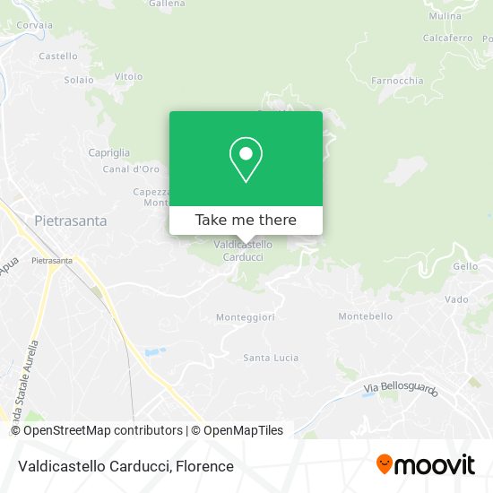 Valdicastello Carducci map