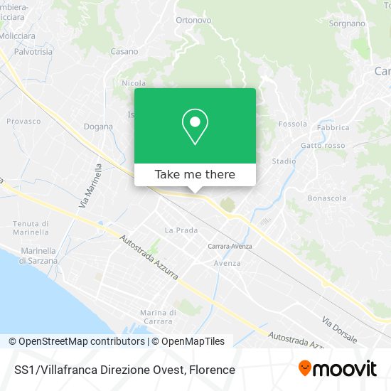 SS1 / Villafranca Direzione Ovest map