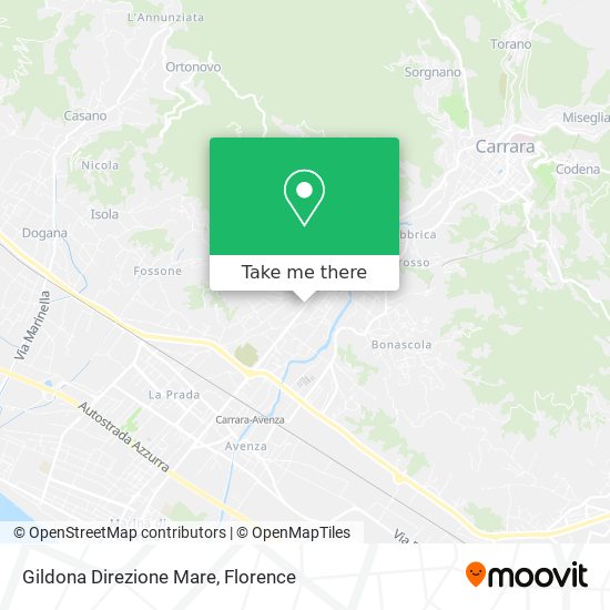Gildona Direzione Mare map