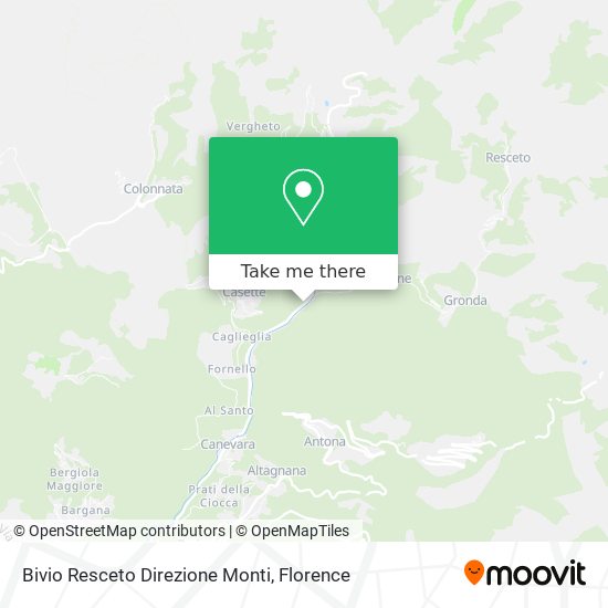 Bivio Resceto Direzione Monti map