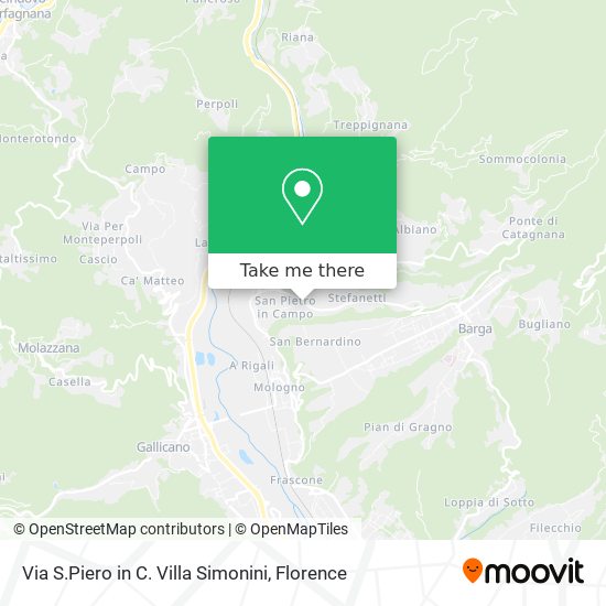 Via S.Piero in C. Villa Simonini map