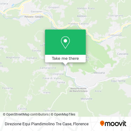 Direzione Equi Piandimolino Tre Case map