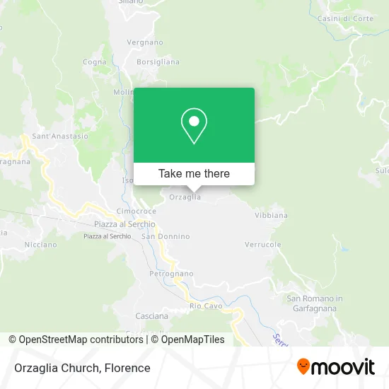 Orzaglia Church map