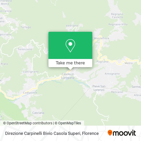 Direzione Carpinelli Bivio Casola Superi map