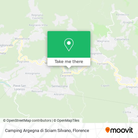 Camping Argegna di Sciam Silvano map