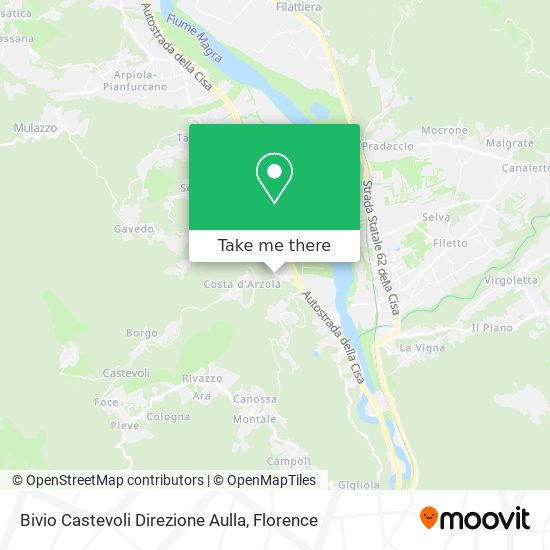 Bivio Castevoli Direzione Aulla map