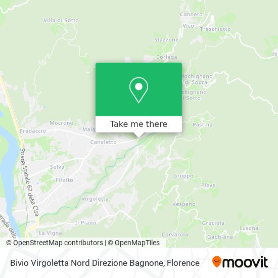 Bivio Virgoletta Nord Direzione Bagnone map