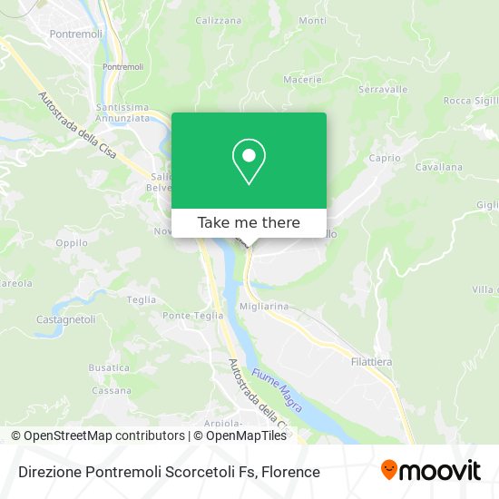 Direzione Pontremoli Scorcetoli Fs map
