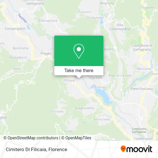 Filicaia Cemetery map