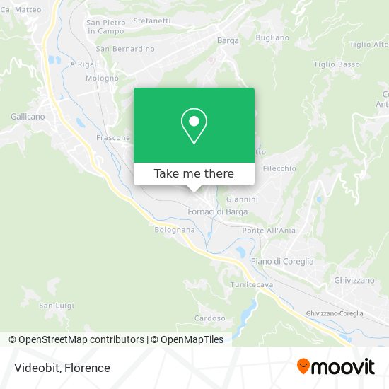 How to get to Videobit in Barga by Train or Bus