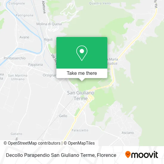 Paragliding Takeoff San Giuliano Terme map