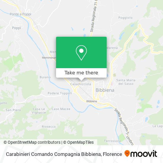 Carabinieri Comando Compagnia Bibbiena map