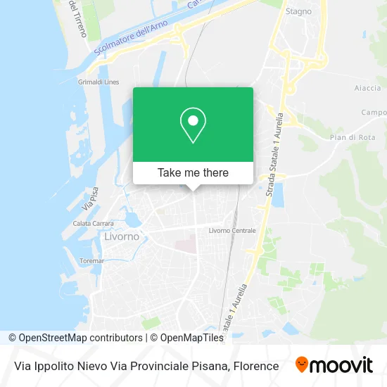 Via Ippolito Nievo Via Provinciale Pisana map