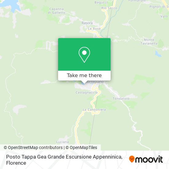 Posto Tappa Gea Grande Escursione Appenninica map