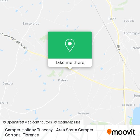 Camper Holiday Tuscany - Area Sosta Camper Cortona map