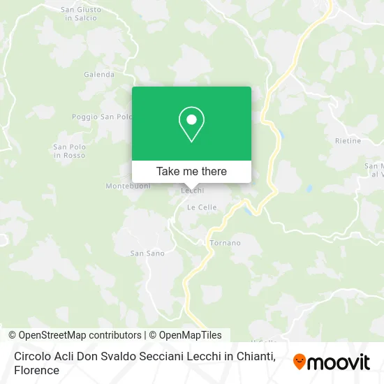 Don Svaldo Secciani Lecchi in Chianti ACLI Club map