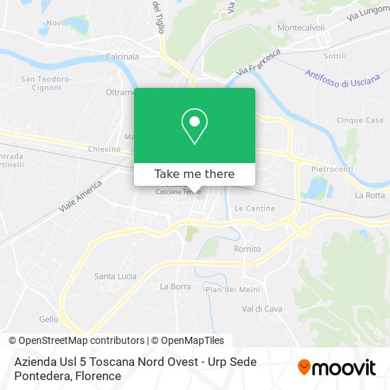 Azienda Usl 5 Toscana Nord Ovest - Urp Sede Pontedera map