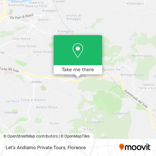 Let's Andiamo Private Tours map