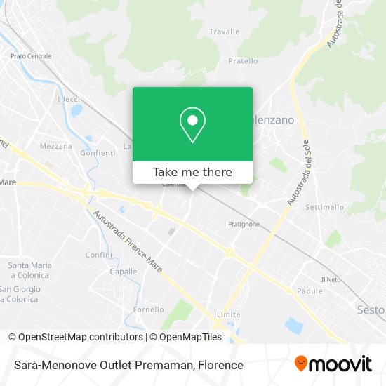 Sarà-Menonove Outlet Premaman map