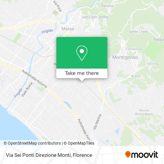 Via Sei Ponti Direzione Monti map