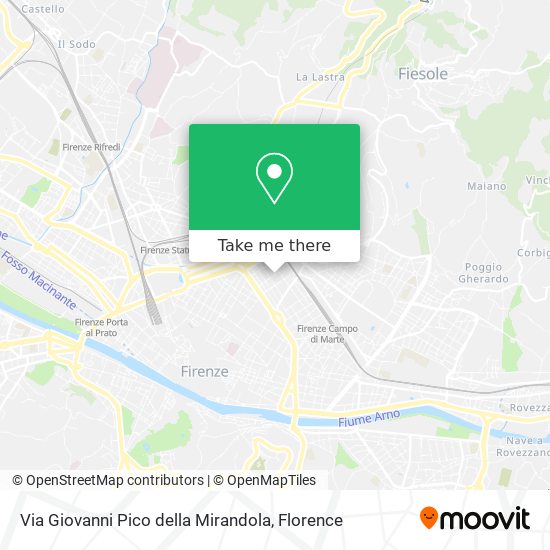 Via Giovanni Pico della Mirandola map
