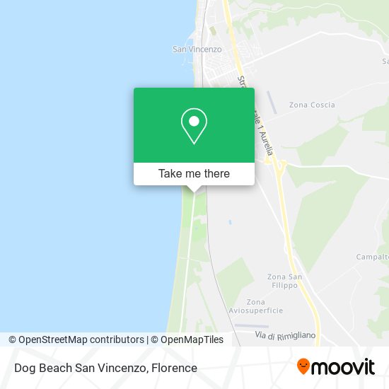 Dog Beach San Vincenzo map