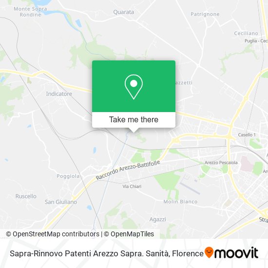 Sapra-Rinnovo Patenti Arezzo Sapra. Sanità map