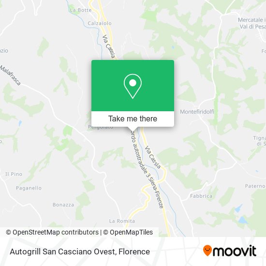 Autogrill San Casciano Ovest map