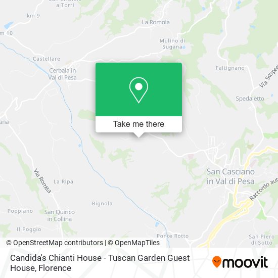 Candida's Chianti House - Tuscan Garden Guest House map